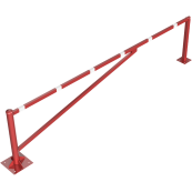 Swing barrier | to be fixed by plugs, hot-dip galvanized and red coated with white reflecting rings | clear width: 4000 mm | for padlock